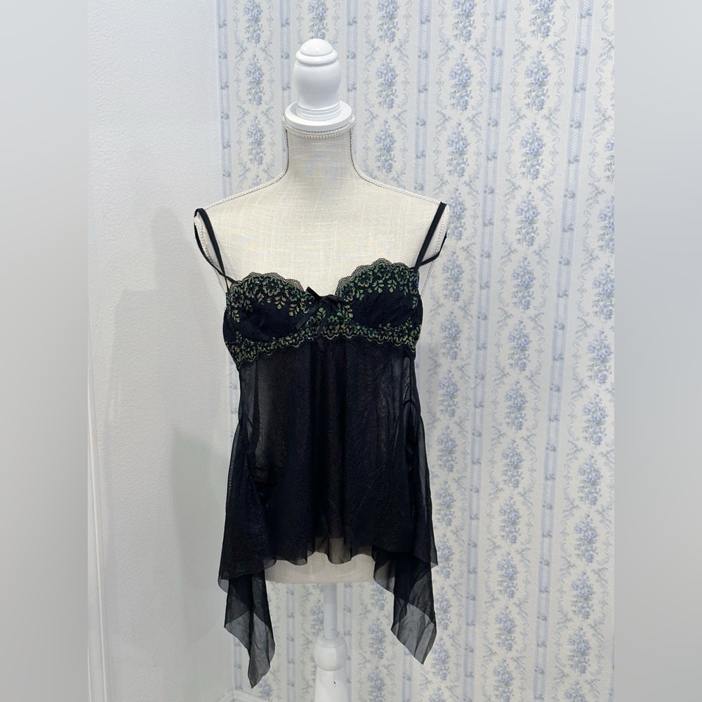 Vintage y2k Victoria’s secret black babydoll cami top